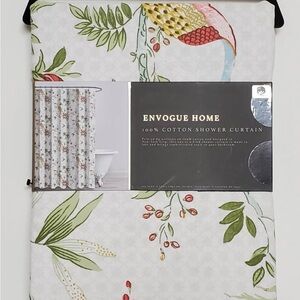 Envogue Home Floral Fabric Shower Curtain 72 x 72 Brand New
